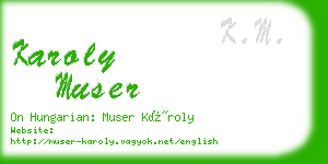 karoly muser business card